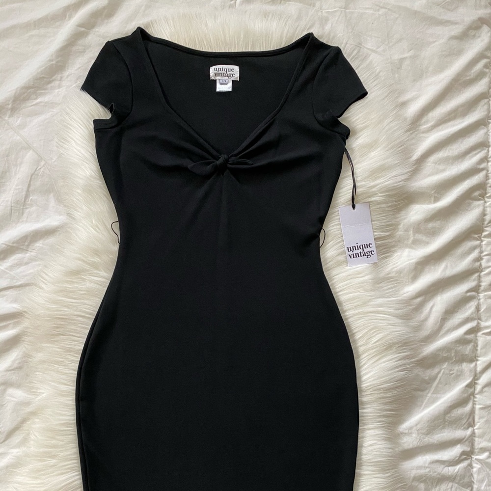 Unique Vintage Black Bow Dress